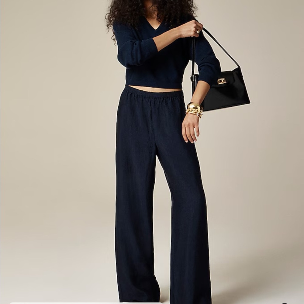 J. Crew Stratus Navy Wide Leg Pants